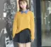 2017 mùa thu Hàn Quốc phiên bản mới lỏng đơn giản màu rắn đáy áo len cổ tròn dài tay áo thun áo len nữ sinh viên áo kiểu nữ Áo len