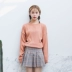 Mùa thu Hàn Quốc phiên bản của phụ nữ mới lỏng mỏng đơn giản màu rắn hoang dã dài tay đáy áo len áo len nữ sinh viên