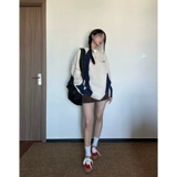 Ретро осенняя толстовка, в американском стиле, оверсайз, свободный крой