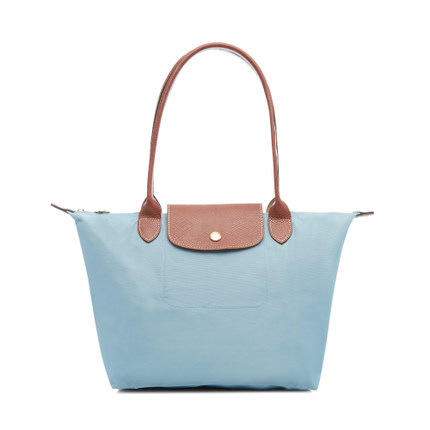 Light Blue [Medium]summer commute France classic Dumplings female nylon Tote Bag portable The single shoulder bag package female high-capacity Longxiang bag