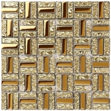 Глянцевый кварц, металлическая мозаика, золотая головоломка на стену, зеркальный эффект