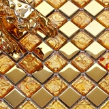 Глянцевый кварц, металлическая мозаика, золотая головоломка на стену, зеркальный эффект