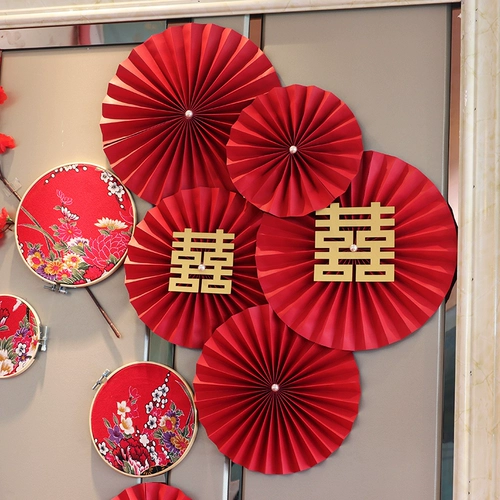 Свадебный подарок оригами фанат украшения цветов творческий свадебный зал фон на стенах украшения поставляют китайский свадебный складной вентилятор набор цветов набор цветов