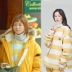 Bộ phim truyền hình Hàn Quốc tạ cổ tích vàng Jinfuzhu Li Kinh Thánh với đoạn cao cổ áo đáy áo sọc áo len phụ nữ mới mùa đông cộng với nhung dày áo khoác len Áo len