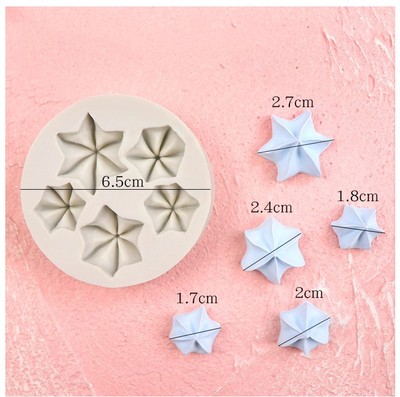 5 Pieces Of Pagoda Silicone MoldSugar cake Chocolates Silica gel mold Starfish clocks and watches Conch Half block Chocolates Button Hollow out five-pointed star love