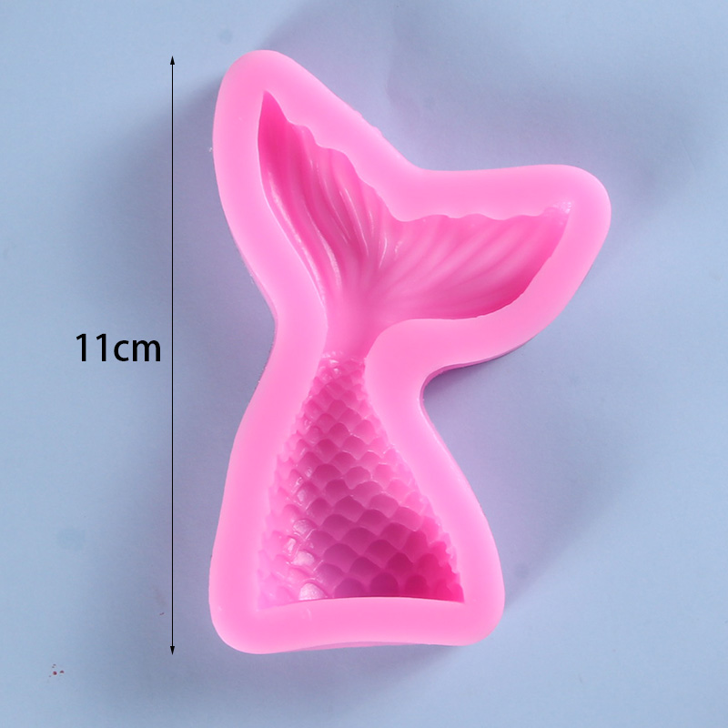 Large Fish Tail Silicone MembraneSugar cake Chocolates Silica gel mold Starfish clocks and watches Conch Half block Chocolates Button Hollow out five-pointed star love