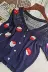 Q789 hè 2020 giản dị đơn giản sản phẩm mới áo len lụa tơ tằm nữ cardigan mỏng phần in đáy áo sơ mi cổ chữ V - Cardigan