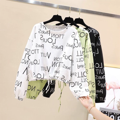 Короткий лонгслив, весенняя футболка, трикотажный свитер, в корейском стиле, подходит для подростков