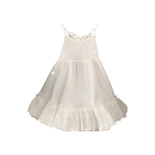 Детское летнее пляжное платье, кружевная юбка на девочку, платье-комбинация, в западном стиле, с открытой спиной
