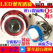 Xe máy chói LED ống kính đèn pha 3 inch siêu sáng biển 5 ống kính đôi ánh sáng xenon đèn thiên thần