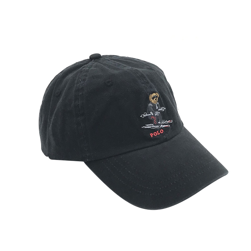 Ski Bear & BlackPolo Bear Hat female Chaopai ins Paul Baseball cap male leisure time peaked cap Sun hat RL Export