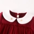Quần áo bé gái màu đỏ thu đông đầm công chúa dày cộng với len nhung váy năm mới quần áo trẻ em