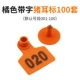 [橘色猪耳标带字100套]