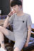 Có thể được mặc bên ngoài đồ ngủ nam mùa hè linen ngắn tay linen phần mỏng mùa hè Hàn Quốc giản dị thanh niên của nam giới dịch vụ nhà phù hợp với Bên ngoài ăn mặc