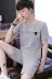 Có thể được mặc bên ngoài đồ ngủ nam mùa hè linen ngắn tay linen phần mỏng mùa hè Hàn Quốc giản dị thanh niên của nam giới dịch vụ nhà phù hợp với