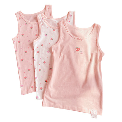 夏季儿童无袖背心圆领内穿纯棉女童贴身内衣女宝宝薄款打底吊带衫