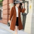 Len cháu gái mùa thu và áo khoác mùa đông Hàn Quốc phiên bản 2017 mới dày dài tính khí lady eo rag coat áo dạ nữ trung niên đẹp Accentuated eo áo