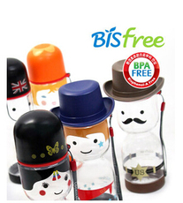 Герметичная бутылка 特价秒杀乐扣儿童水杯卡通杯子国家娃娃世界小人便携水壶hlc669j