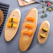 Khách sạn phong cách Nhật Bản tấm gỗ rắn đĩa thức ăn phương Tây khay sushi bàn con lắc sushi tấm bộ đồ ăn nấu sashimi nhà hàng - Tấm