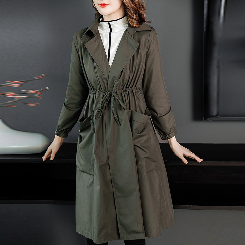 女士春季风衣女中长款韩版春季2019新款女装春装外衣早春薄款外套