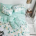 Ins bông tươi nhỏ bốn mảnh đơn giản bông quilt cover sheets giường 1,5 m1.8 m giường, đôi Bộ đồ giường bốn mảnh