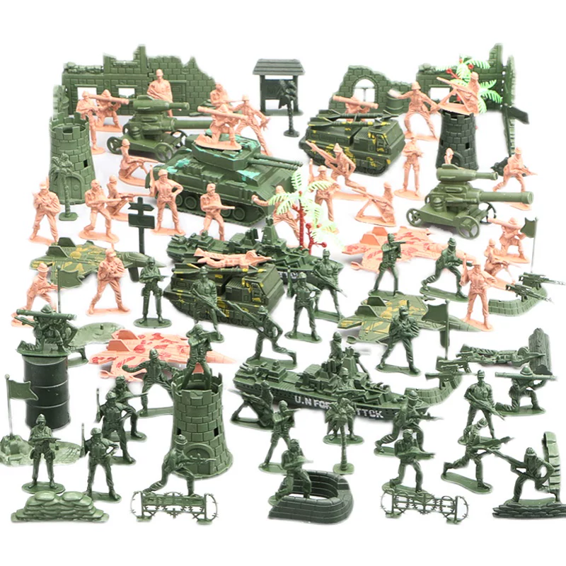 Tank and Combat Vehicle Model Set, minifigures with storage box, assorted 20 cm kit