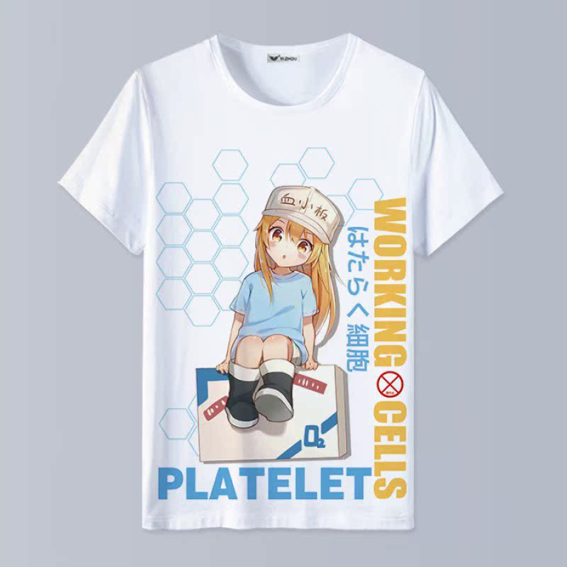 【04】Working cell platelet white blood cell Cells cos clothing clothes quadratic element Animation surrounding Short sleeve T-shirt