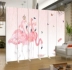 Đơn giản 3d Flamingo Nền tươi Tường gấp màn hình Phân vùng Thời trang Phòng khách Lối vào Beauty Office Hotel - Màn hình / Cửa sổ vách bình phong gỗ Màn hình / Cửa sổ