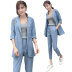 Linen phù hợp với phù hợp với nữ Hàn Quốc ladies hương thơm nhỏ chic nhỏ phù hợp với áo khoác chín quần gió Anh hai mảnh phù hợp với áo khoác công sở Business Suit