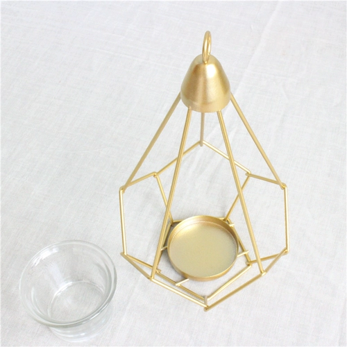 Скандинавская золотая бриллиантовая ветрозащитная свеча, креативное украшение, простой и элегантный дизайн, легкий роскошный стиль