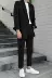 Bộ đồ giản dị nam áo khoác lửng xuân trẻ trung đẹp trai kiểu Anh Bộ đồ vest nhỏ Hàn Quốc Xiao Zhan cùng đoạn - Suit phù hợp