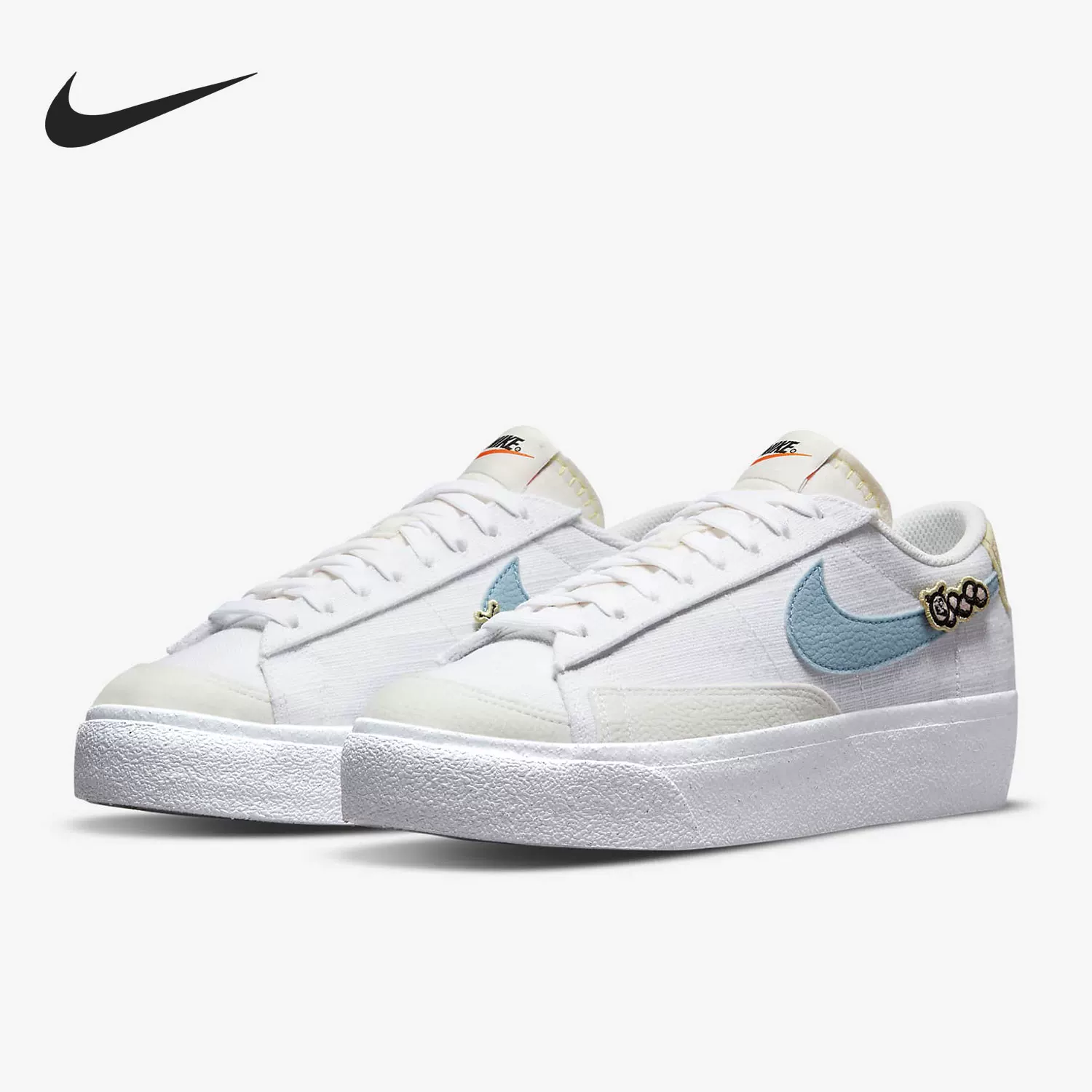 Nike/Nike оригинал Blazer Low Platform женские повседневные кеды на доске DJ6376-100