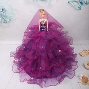 Purple Qi đám cưới búp bê công chúa cô dâu trẻ em đồ chơi handmade cô gái sinh nhật trang trí quà tặng - Khác