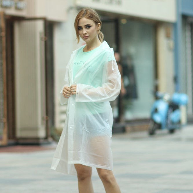 Thickened Translucent Whitemen and women student fashion Storm prevention personality Raincoat EVA environment protection Cycling travel Electric vehicle wrong disposable Poncho