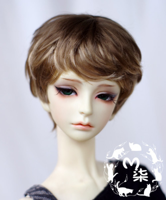 taobao agent BJD baby uses a horse -haired wig mixed color to dye angel rolls short hair 6 cents 4 cents 3 points, giant baby brown linen color