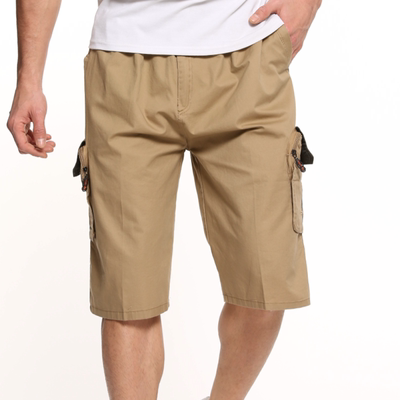 Của nam giới thường cắt quần kích thước lớn lỏng quần short chất béo cộng với phân bón tăng quần cotton trung niên quần lớn quần vải nam 3/4 Jeans