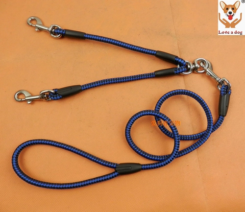 Двойная тяговая тяга двойная голова двойная головка одновременно держит две собаки маленькая средняя большая одна -дрейги двух собачьей цепи Бесплатная доставка