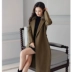 Mùa thu đông 2017 Thời trang mới Áo len nữ của Hàn Quốc mỏng và mỏng trong phần dài áo len nữ dài tay - Trung bình và dài Coat áo phao nữ dáng ngắn hàn quốc Trung bình và dài Coat