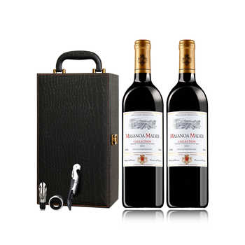 玛莎诺娅法国进口红酒干红葡萄酒双支礼盒装送礼高档2支装红酒750实付49.9元到手包邮