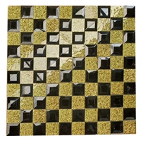 Черная зеркальная окантовка+золотой бриллиант