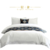Khách sạn năm sao bộ đồ giường linen màu rắn trắng 60 cotton cotton satin bốn mảnh giường đôi Bộ đồ giường bốn mảnh