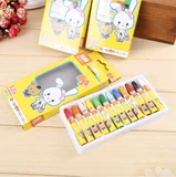 Мультяшная масляная пастель, детские мелки для школьников, фартук для рисования, в корейском стиле, 12 цветов, можно стирать