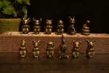 Горячая продажа чистого бронзового зодиака -обезьян zen line rane line Щебокаты, ладан, японская стиль горелка чайные аксессуары для домашних животных чайные церемония крышка