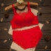 Sexy ren lớn ngực nhỏ màu đỏ không có vòng thép tập hợp đồ lót nữ năm nay bra bra bra
