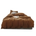 Mới gần mềm đan bông màu rắn bông denim Fitted Tianzhu giường bông màu vải quilt caramel - Bộ đồ giường bốn mảnh Bộ đồ giường bốn mảnh