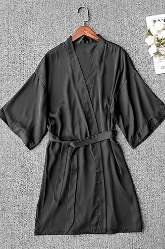 Сексуальный шелковый осенний банный халат, универсальный цветной тонкий комплект, эффект подтяжки