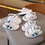 Летние дышащие сандалии для мальчиков, детская белая обувь для раннего возраста, 3 лет, мягкая подошва