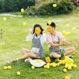 Фотостудия, свадебное платье, детский фотореквизит, имитация желтого и зеленого лимона, фрукты, ломтики арбуза, очки, желтое украшение, съемка