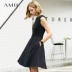 Amii tối giản chính thức của phụ nữ 2019 chính thức ăn mặc ở eo Một chiếc váy từ cổ tròn khâu tay không tay 11940237 - A-Line Váy