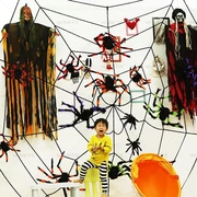 Trang trí Halloween Big Spider Ngôi nhà ma ám Sắp xếp mặt dây chuyền Mô phỏng Spider Spider Spider Web - Sản phẩm Đảng / Magic / Hiệu suất